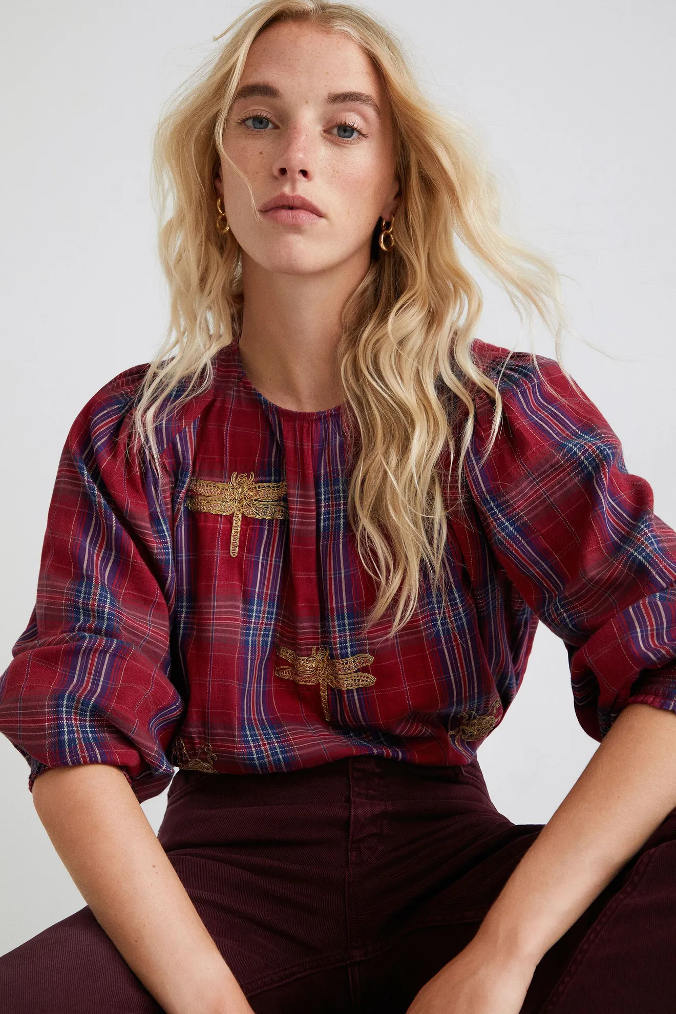 Camisa loose tartán - Imagen 3