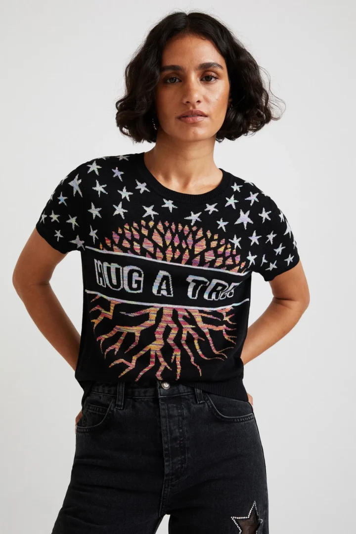 Camiseta punto jacquard