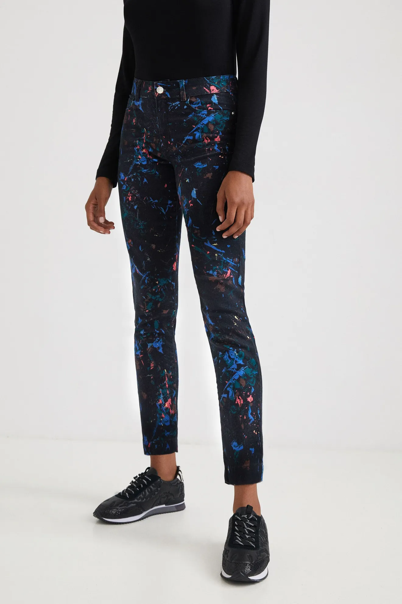 Pantalón skinny salpicado