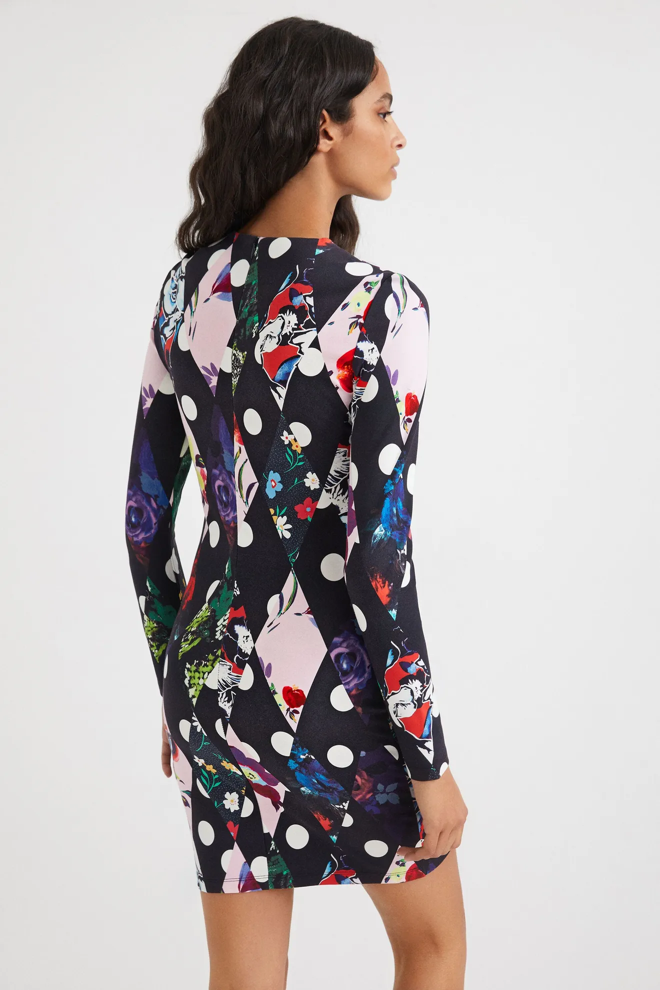 Vestido slim rombos - Imagen 3