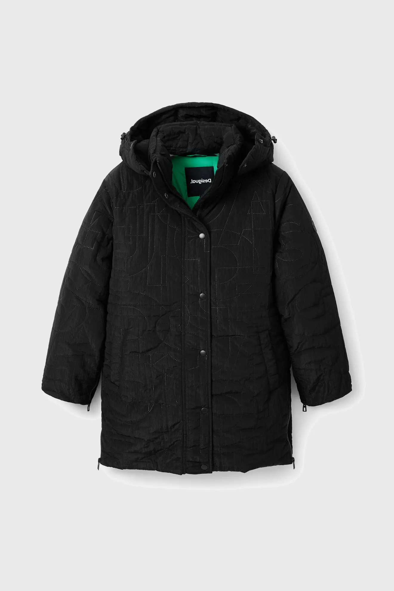 Abrigo negro acolchado - Imagen 6