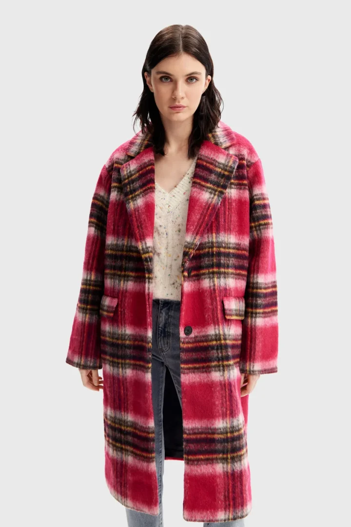 Abrigo cuadros lana