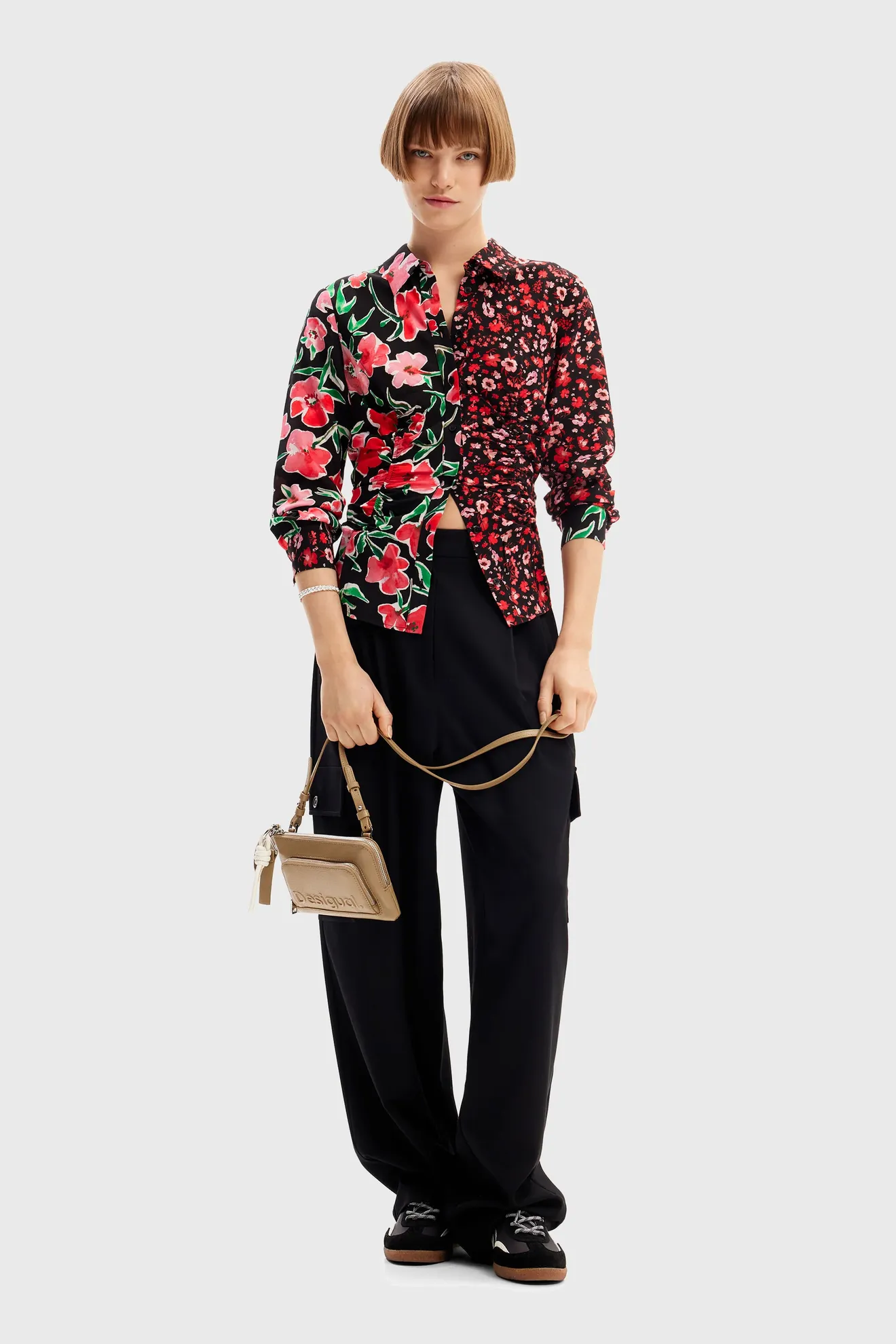 Camisa asimétrica flores - Imagen 4